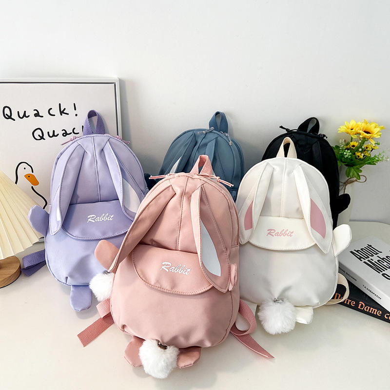 Cute Cartoon Rabbit Children's Backpack Kindergarten Lightweight Canvas Small Backpack Lightweight Children's School Bag