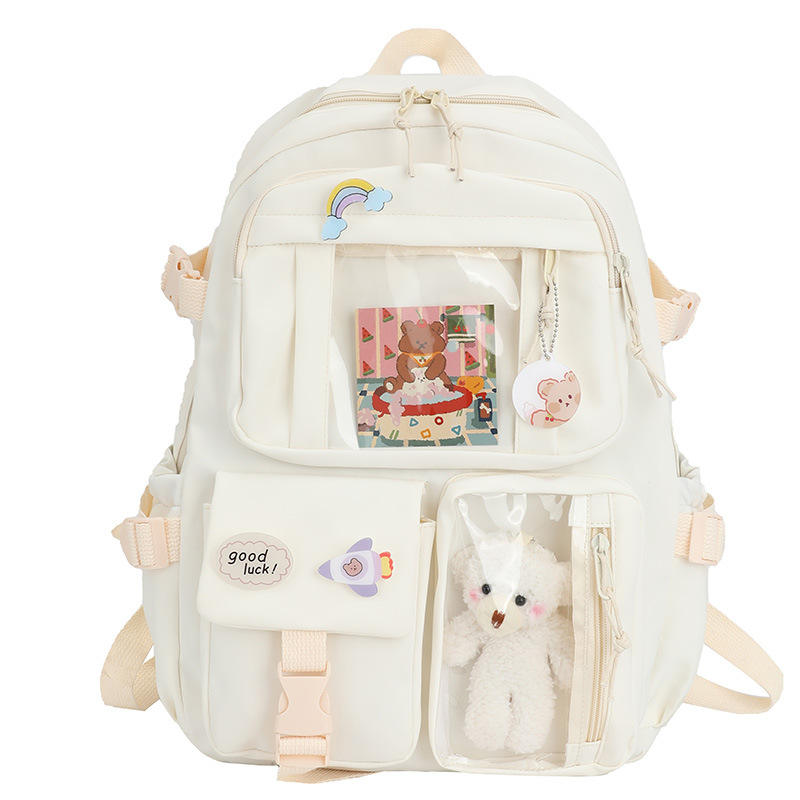 New Style Lightweight Backpack with Large Capacity High School Student School Bag Casual Fresh Girls Rabbit Pattern Backpack