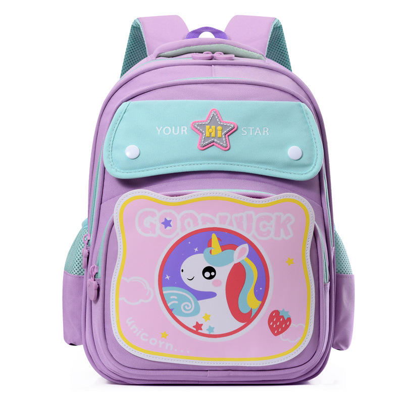 Cute Cartoon Male Spine Protector Backpack Lightweight Large Capacity School Bag for Students Girls
