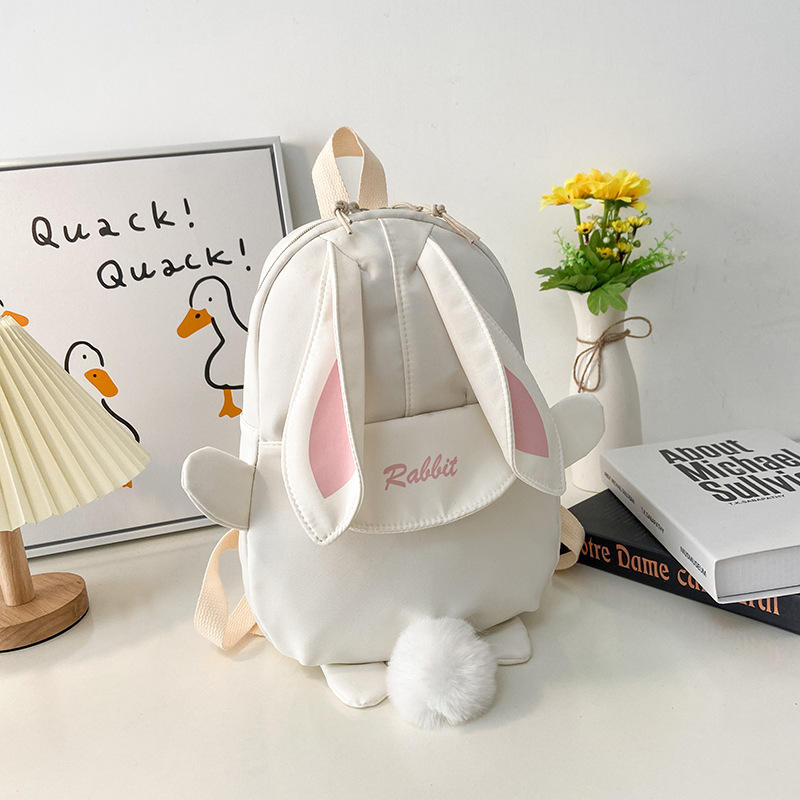 Cute Cartoon Rabbit Children's Backpack Kindergarten Lightweight Canvas Small Backpack Lightweight Children's School Bag