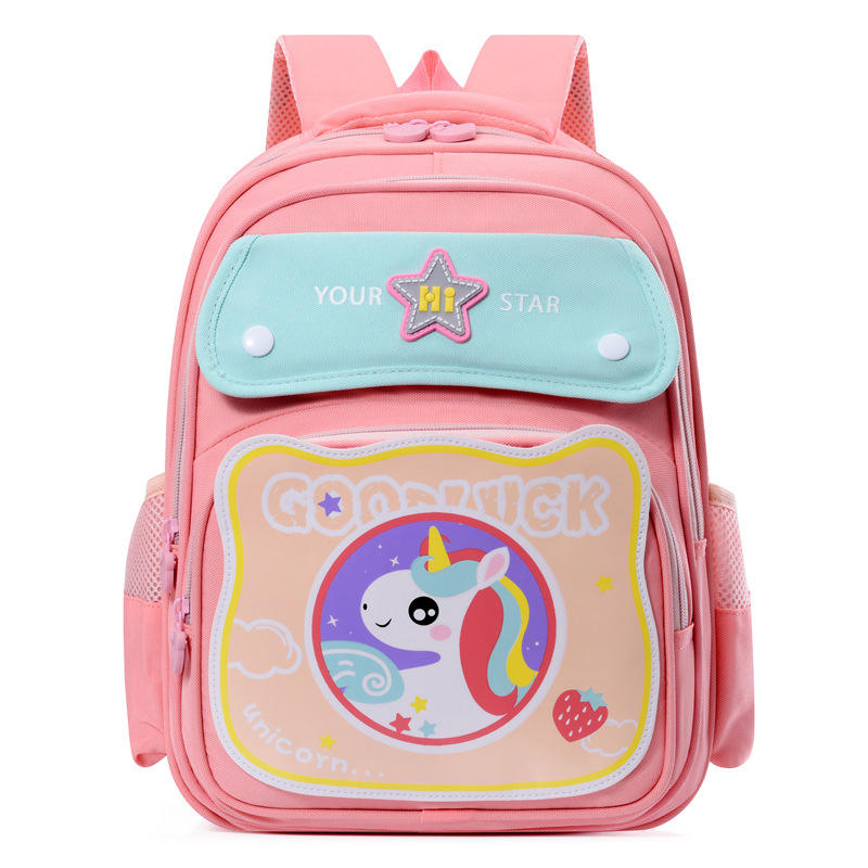 Cute Cartoon Male Spine Protector Backpack Lightweight Large Capacity School Bag for Students Girls