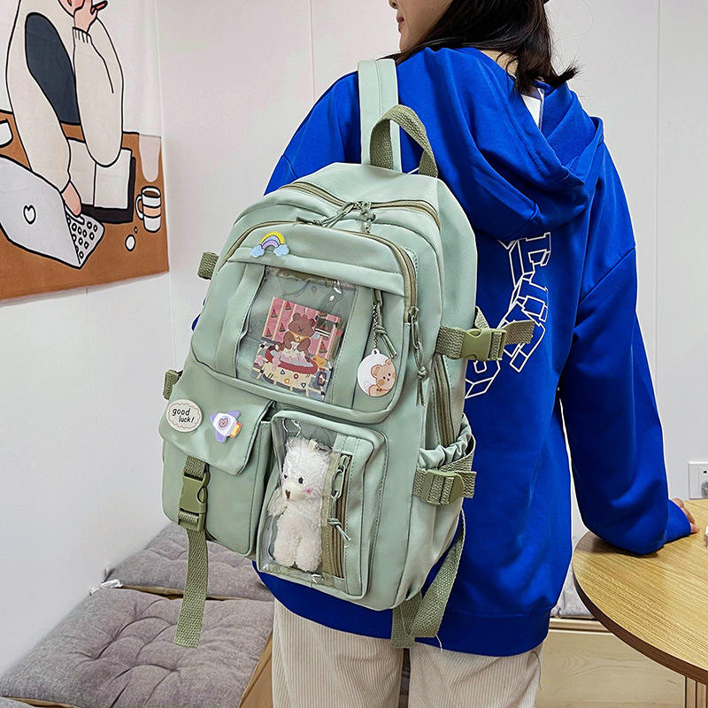 New Style Lightweight Backpack with Large Capacity High School Student School Bag Casual Fresh Girls Rabbit Pattern Backpack