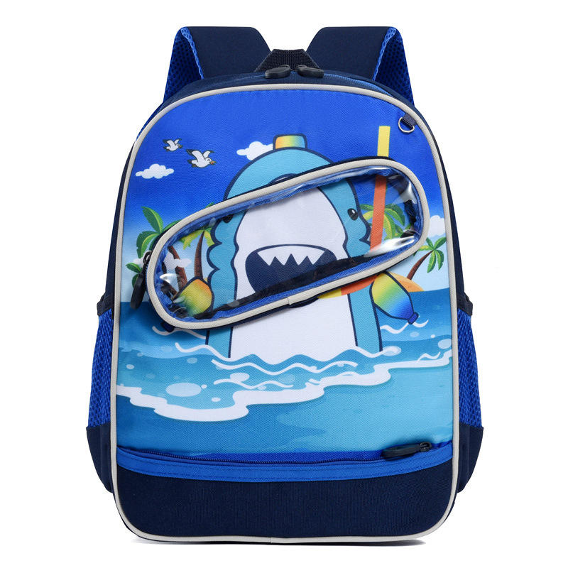 2024 New Girls' Fashion Cartoon Print School Backpack Primary School Nylon Cloth with Oxford Fabric for Boys