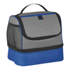 Dual Compartment Insulated Lunch Bag with Zipper Closure Polyester & PEVA Lining for Takeaway and Picnic Use