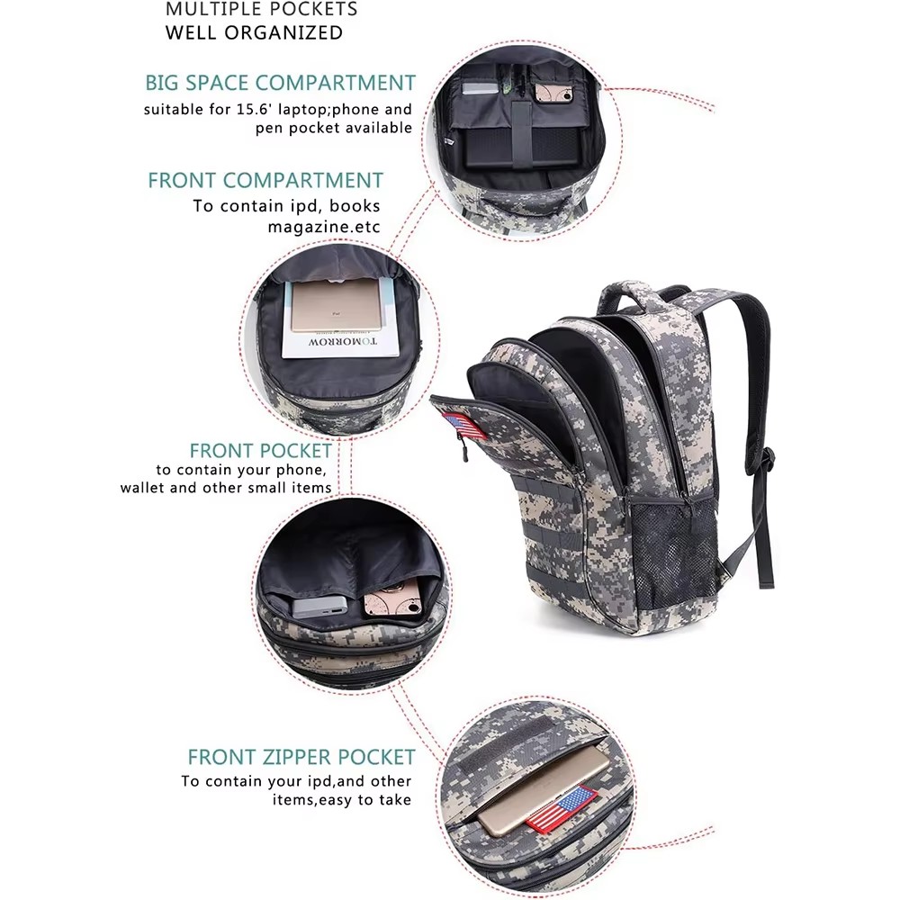 Top Selling Sand Camo Hunting Bag Outdoor Camping Hiking Trekking Travel Backpack