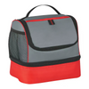 Dual Compartment Insulated Lunch Bag with Zipper Closure Polyester & PEVA Lining for Takeaway and Picnic Use