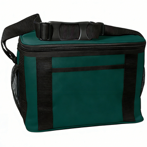 Insulated Lunch Bag Tote Cooler Box Adjustable Strap, Exterior Pockets, Foldable