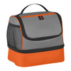 Dual Compartment Insulated Lunch Bag with Zipper Closure Polyester & PEVA Lining for Takeaway and Picnic Use